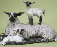Sheep and lamb sculpture