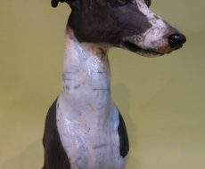 Sitting dog sculpture front