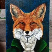 Original Foxy portrait on wood